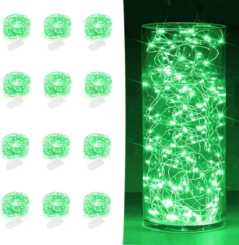 Vista 15 de SOCO Paquete de 12 luces de hadas que funcionan con pilas, 7 pies 20 luces LED de tarro de masón, impermeables, Fireflynew