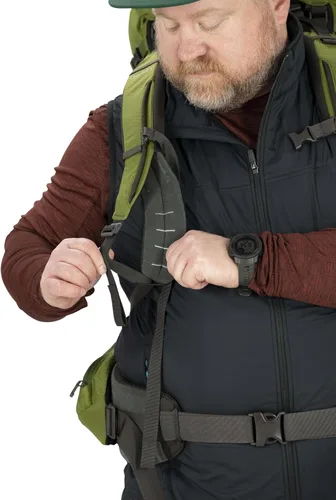 Vista 10 de Osprey Aether 65L Mochila de mochilero para hombre, color negro, S/M, ajuste extendido