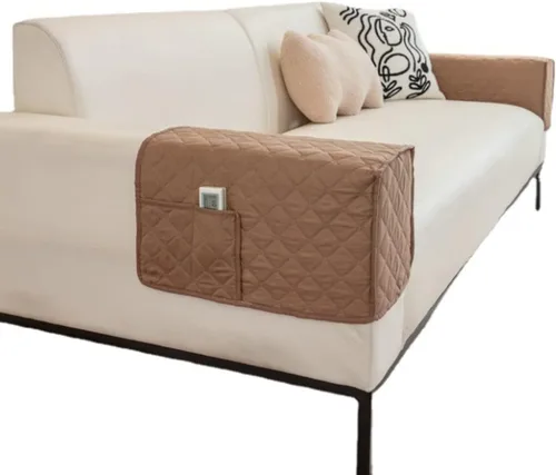 Vista 7 de Fundas antideslizantes para reposabrazos con 2 bolsillos para sofá, sillón, organizador para control remoto, teléfono, protector de brazos