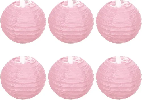 Vista 12 de PATIKIL Faroles de papel de 4 pulgadas, paquete de 6 pantallas redondas plegables para colgar para bodas, hogar, fiestas, festivales, celebraciones