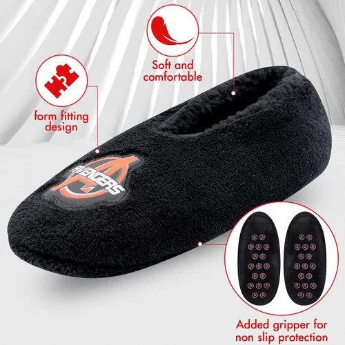 Vista 2 de Marvel Calcetines y pantuflas para niños con Spiderman, Capitán América, Iron Man y Vengadores, paquete de 2 y 3 unidades, pantuflas para niños
