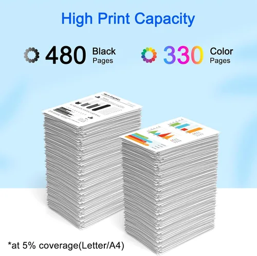 Vista 3 de 63XL - Cartucho de tinta negro 63 XL 63BXL de alto rendimiento compatible con HP OfficeJet 5255 5258 4650 Envy 4520 4516 Deskjet 2130, muestra