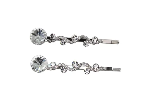 Vista 21 de Faship Un par de pinzas para el cabello AB Floral 2 Pcs Pins