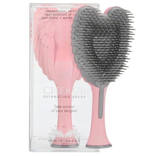 Vista 5 de Tangle Angel Cherub - Mini cepillo desenredante para niños, antiestático, suave, desenredante, para cabello húmedo, seco, rizado, grueso, liso u