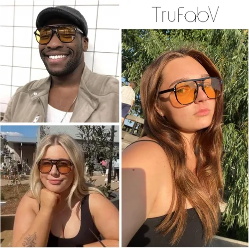 Vista 3 de Lentes de sol cuadrados vintage para mujeres y hombres, lentes retro de gran tamaño para aviadores, lentes de moda de los años 70
