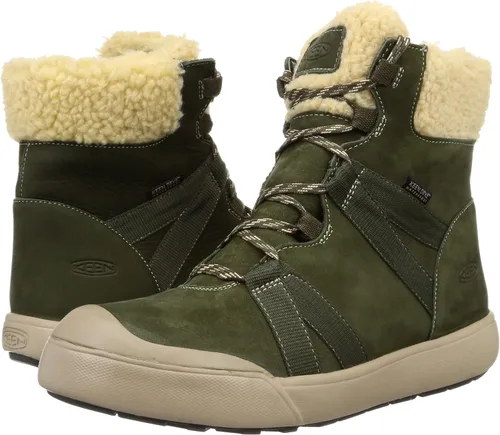 Vista 7 de KEEN Botas Elle de invierno impermeables de media pantorrilla para mujer, CastañoArcilla Roja