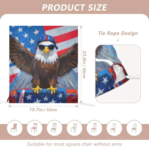 Vista 3 de 4th of July Independence Day Brown Bird Decorative Covers for Chairs for Festivals (Easter, Graduation, etc.) Anti-Dust Stool Covers Cover