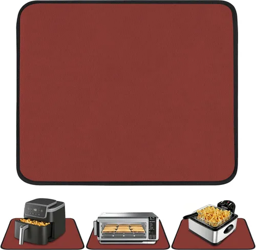 Vista 19 de Alfombrilla resistente al calor para freidora de aire, freidora profunda, horno, almohadillas calientes negras de 12 x 14 pulgadas para protector