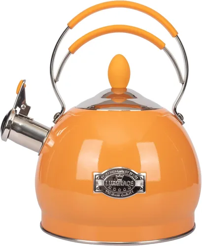 Vista 8 de Tetera Silbante de Acero Inoxidable, Tetera para Estufa de Inducción, Olla para Té de Ebullición Rápida para Calentar Agua 2.6 Cuartos