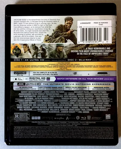 Vista 4 de Hacksaw Ridge 4K Ultra HD + Blu-ray + Digital 4K UHD