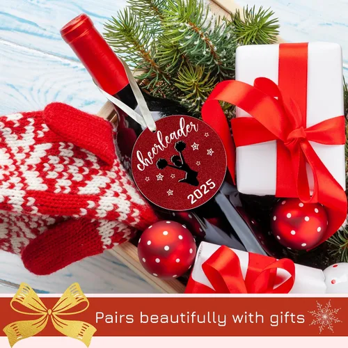Vista 5 de FOURSTUFF Adornos de Porrista - Regalos de Porrista para Niñas, Noche de Graduados Porristas - Adorno Navideño de Porristas para Niñas Adolescentes