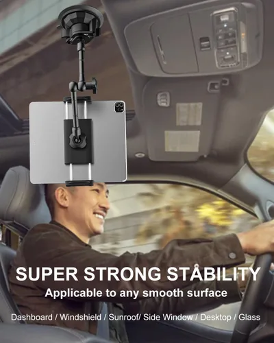 Vista 6 de Soporte para tablet para automóvil, soporte antivibraciones para techo corredizo para camioneta, automóvil, camioneta, camioneta, soporte de metal
