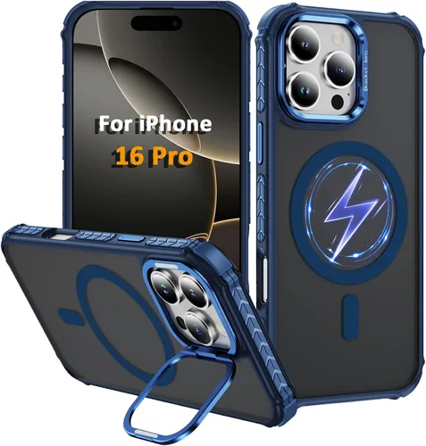 Vista 48 de Funda KETGII para iPhone 13, para iPhone 14, compatible con MagSafe, carga inalámbrica, resistente, a prueba de golpes, pata ajustable, delgada