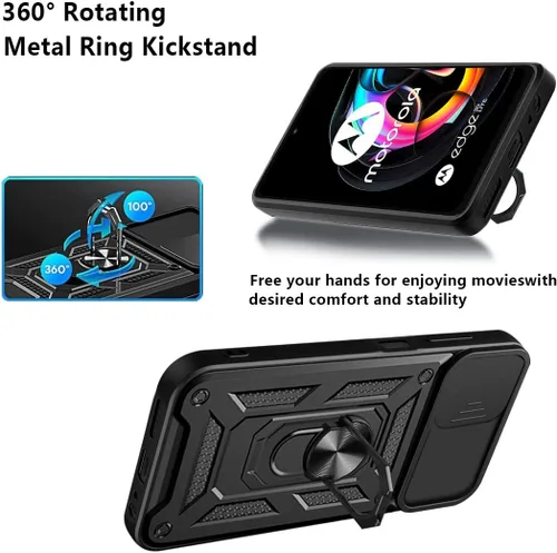 Vista 5 de CCSmall Para Motorola Edge 20 Lite Case Slide Camera Cover SJ Negro