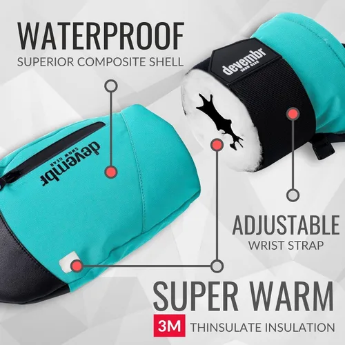 Vista 2 de Devembr - Manoplas de esquí impermeables, guantes de snowboard con muñequeras, 5 colores disponibles, SML