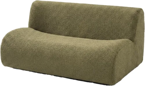 Vista 29 de Sofá individual modular curvado, sofá sherpa de espuma de 33 pulgadas, cómodos sofás de peluche para espacios pequeños, sofás modulares modernos