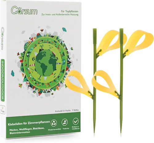 Vista 19 de Garsum Trampa para Moscas de la Fruta Amarilla Pegajosa 18 piezas Matamoscas de Hongos para Plantas de Interior y Exterior Atrapador de Insectos