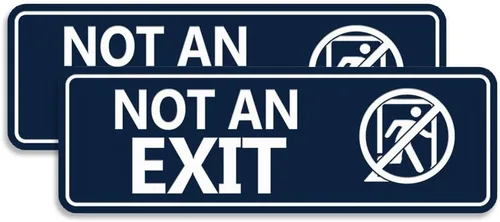 Vista 15 de Letrero estándar NOT an EXIT (Stick Man) (negro/oro), tamaño pequeño