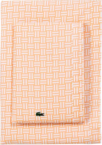 Vista 21 de Lacoste Juego de sábanas de algodón de 4 piezas, archivo, rosa barroco, Queen