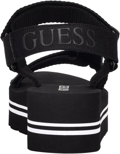 Vista 3 de Guess Sandalias Avin de cuña para mujer, Dorado