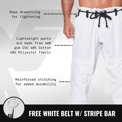 Vista 4 de Elite Sports Kimono para hombres aprobado por la IBJJF Federación Internacional de Jiu Jitsu Brasileño de tela pre-encogida para Jiu Jitsu