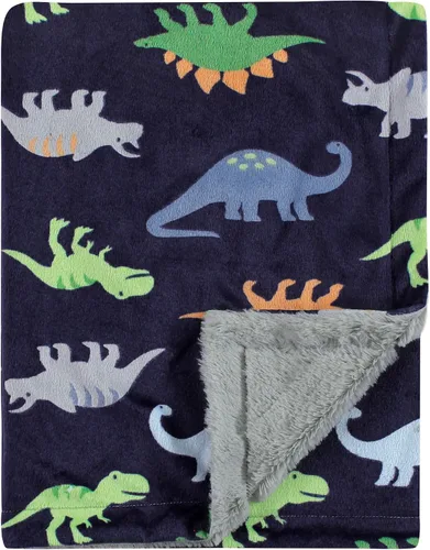 Vista 7 de Luvable Friends - Manta afelpada unisex para bebé con reverso de sherpa, floral azul, talla única