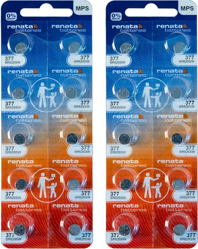 Vista 7 de Renata 377 SR626SW Baterías – 1.55 V Óxido de Plata 377 Batería de reloj (10 unidades)