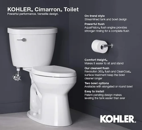 Vista 2 de KOHLER Cimarron Comfort - Cuenco para inodoro con altura alargada para silla