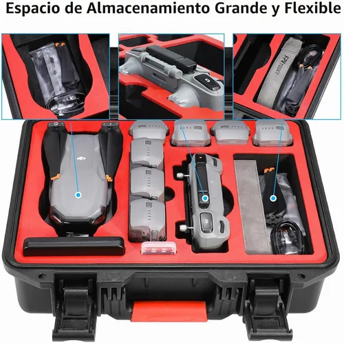 Vista 8 de FPVtosky - Funda rígida para DJI Air 3S/Air 3 Drone/Combo Fly More, Accesorios de carcasa dura impermeable Air 3S, Compatible con DJI RC2/RC-N3/RC