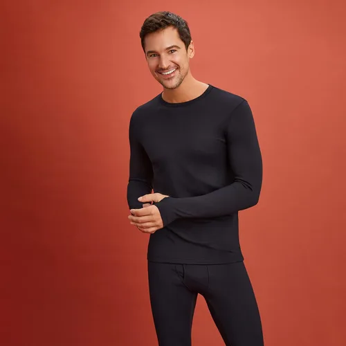 Vista 6 de Cuddl Duds Conjunto de 2 piezas de manga larga y capa base de pantalón para hombre, absorbe la humedad
