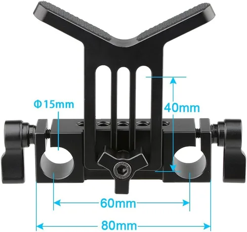 Vista 2 de CAMVATE Soporte de lente 0.591 in Rod Clamp Rail Block para DSLR Rig Rod Soporte Rail System - 1108