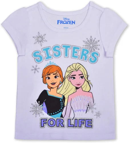 Vista 4 de Disney Frozen Elsa and Anna - Conjunto de sudadera con capucha, camiseta y leggings con cremallera para niñas pequeñas y pequeñas, color azulblanco