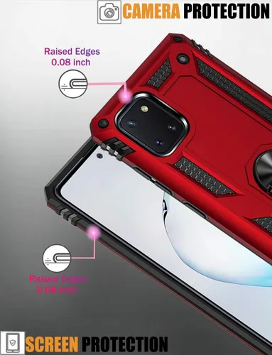 Vista 10 de Funda para Galaxy Note 10 Lite - Soporte magnético para anillo de coche Soporte Kickstand Defender Funda protectora para Samsung Galaxy Note 10 Lite