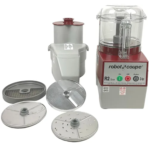 Vista 6 de Robot Coupe R2CLRDICE, Procesador de alimentos combinado con cuenco de policarbonato transparente de 3 cuartos de galón, 4 discos inoxidables