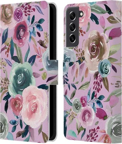 Vista 57 de Head Case Designs Officially Licensed Ninola Abstract Poppies Lilac Floral Leather Wallet Case Compatible with Samsung Galaxy A07 4G