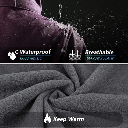 Vista 5 de 33,000ft Chaqueta impermeable Softshell larga para mujer con capucha forro polar cortavientos cortavientos
