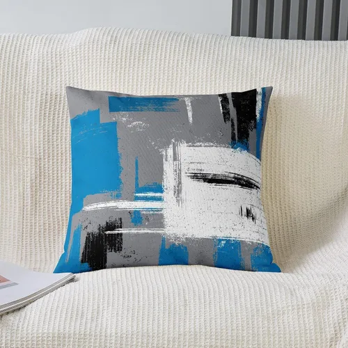 Vista 12 de Juego de 4 fundas de almohada abstractas de 16 x 16 pulgadas, fundas de cojín suaves y modernas de arte abstracto para sofá, fundas decorativas