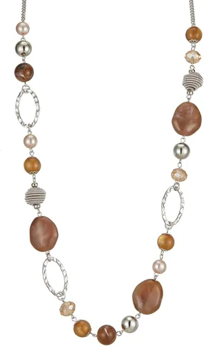 Vista 33 de BULINLIN Collar largo de cuentas para mujer, collar de cadena de suéter plateado con cuentas de resina de cristal, collar de joyería de moda