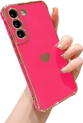 Vista 152 de phylla Funda de teléfono compatible con Samsung Galaxy A12 de 6.5 pulgadas, lindo corazón chapado en oro, elegante funda de lujo para mujer