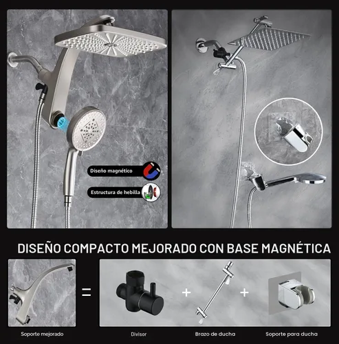 Vista 5 de Rain Shower Head with Handheld Showerhead, Nickel 1.75GPM 460311 Níquel