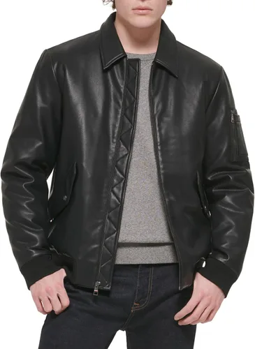 Vista 6 de Tommy Hilfiger Chaqueta bomber de piel sintética para hombre