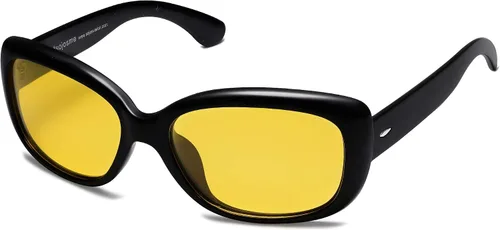 Vista 3 de SOJOS Gafas de sol cuadradas vintage para mujer con protección UV polarizada, marco Havana
