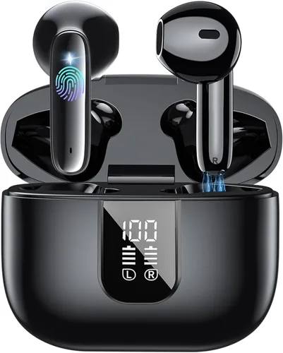 Vista 4 de Auriculares inalámbricos Bluetooth de 5.4 pulgadas, 6 micrófonos, cancelación de ruido, llamadas claras, graves profundos, sonido estéreo de alta