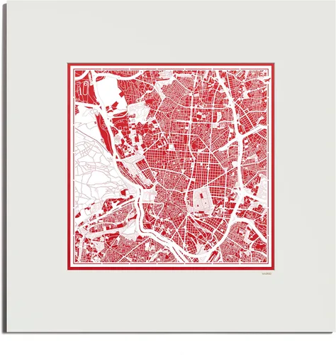Vista 69 de O3 Design Studio Mapa de corte de papel de París, color negro mate, 20 x 20 pulgadas, arte en papel