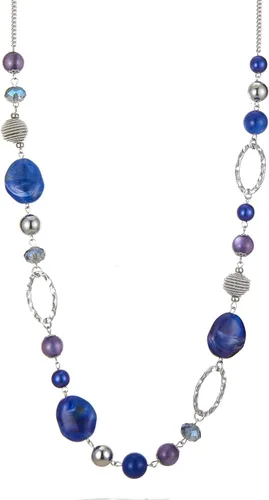 Vista 18 de BULINLIN Collar largo de cuentas para mujer, collar de cadena de suéter plateado con cuentas de resina de cristal, collar de joyería de moda