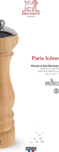 Vista 2 de Peugeot Peugot Paris Icone, molino de sal de cereza silvestre de 9 pulgadas
