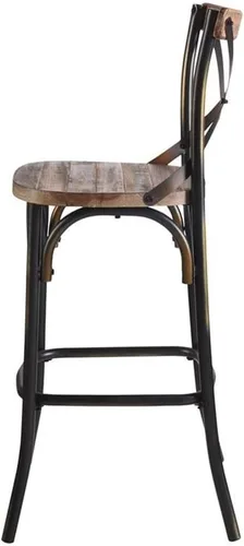 Vista 6 de Acme Silla de bar sin brazos de 43 pulgadas de alto, silla de altura de mostrador para isla de cocina, comedor, estilo de respaldo en forma de X