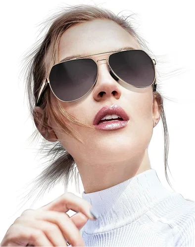 Vista 6 de Lentes para aviador Luenx polarizados, para hombres y mujeres, con armazón de metal grande, protección UV 400