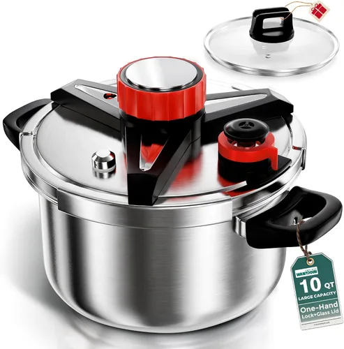 Vista 11 de WantJoin Olla a presión de 4.2 cuartos – Recipiente a presión de acero inoxidable 3 en 1 compatible con cocina de gas y de inducción, dispositivos