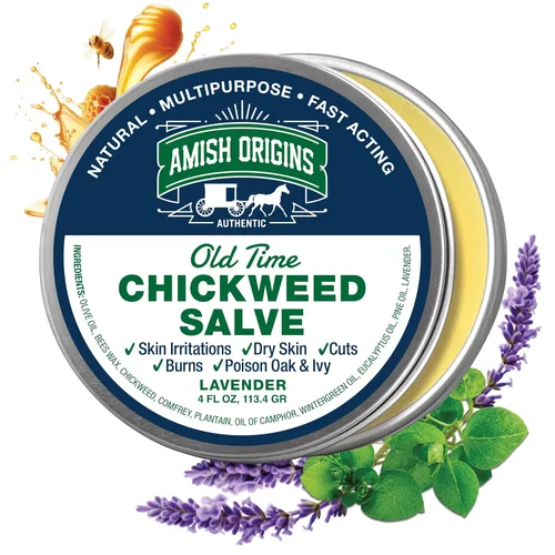 Vista 8 de Amish Origins Old Time Chickweed Salve 2 oz - El mejor bloqueador de hiedra venenosa/roble venenoso, bálsamo curativo para trastornos de la piel